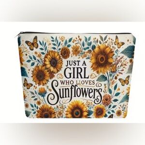 Sunflower Print Women's  make up Bag